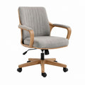 Chaise de bureau pivotante réglable gris en polyester et contreplaqué 62 x 65 x 90-100 cm