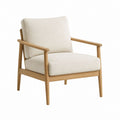 Fauteuil de salon beige en polyester et bois massif 68 x 75 x 82 cm