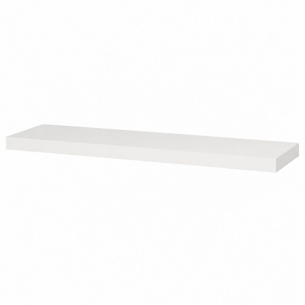 Étagère murale flottante blanche en panneau de particules 110 x 26 x 5 cm